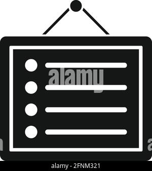 Syllabus wall board icon, simple style Stock Vector