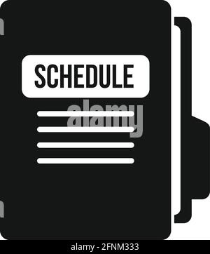 Syllabus folder schedule icon, simple style Stock Vector