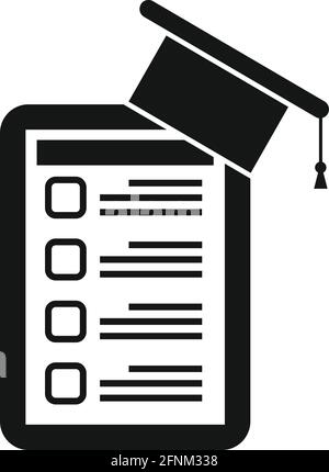 Syllabus tablet graduation icon, simple style Stock Vector