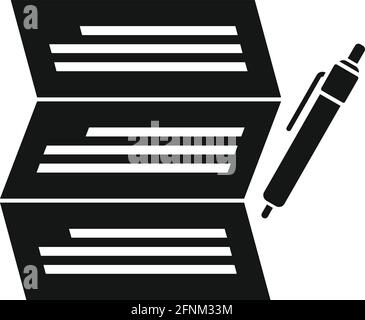 Syllabus write paper icon, simple style Stock Vector