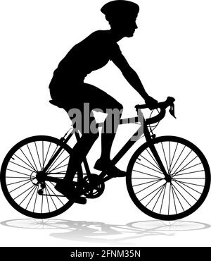 Bike and Bicyclist Silhouette Stock Vector