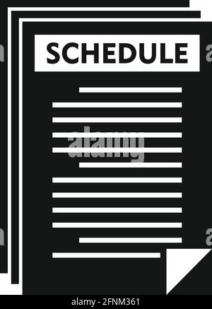 Syllabus paper schedule icon, simple style Stock Vector