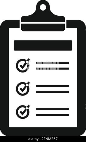 Syllabus daily clipboard icon, simple style Stock Vector