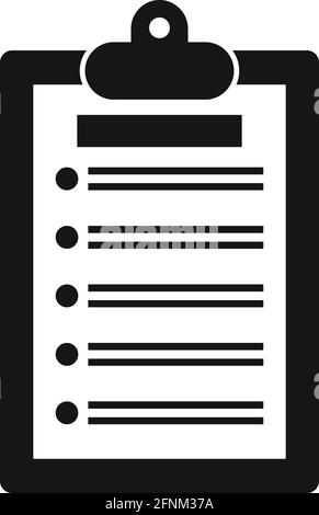 Syllabus clipboard icon, simple style Stock Vector