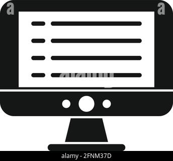 Syllabus pc monitor icon, simple style Stock Vector