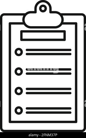 Syllabus clipboard icon, outline style Stock Vector