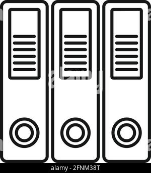 Syllabus folders icon, outline style Stock Vector