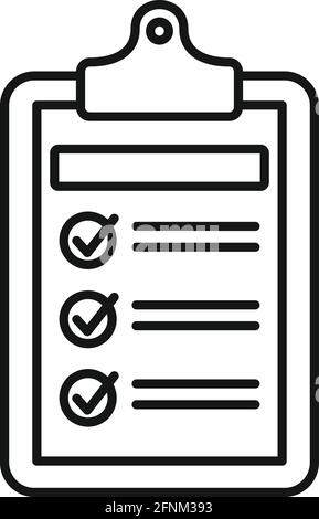 Syllabus daily clipboard icon, outline style Stock Vector