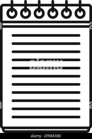 Syllabus notepad icon, outline style Stock Vector