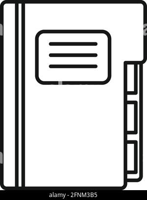 Syllabus paper folder icon, outline style Stock Vector