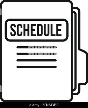 Syllabus folder schedule icon, outline style Stock Vector