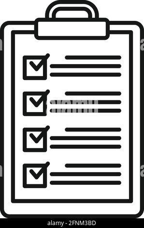 Syllabus to do list icon, outline style Stock Vector