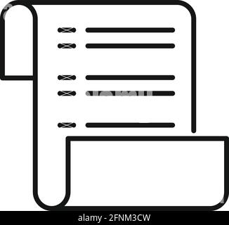 Syllabus test paper icon, outline style Stock Vector
