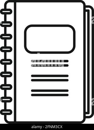 Syllabus daily notebook icon, outline style Stock Vector
