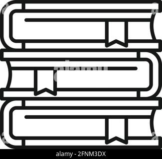 Syllabus book stack icon, outline style Stock Vector