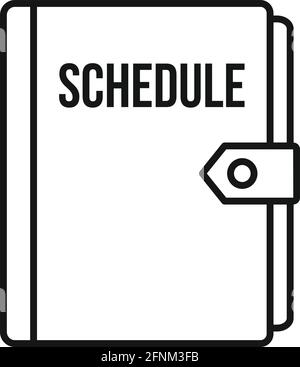 Syllabus schedule notebook icon, outline style Stock Vector