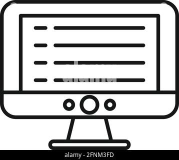 Syllabus pc monitor icon, outline style Stock Vector