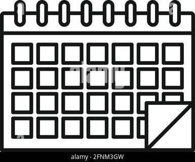 Syllabus calendar icon, outline style Stock Vector
