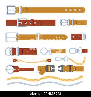 Belts and chains, old vintage accessory furniture Stock Vector