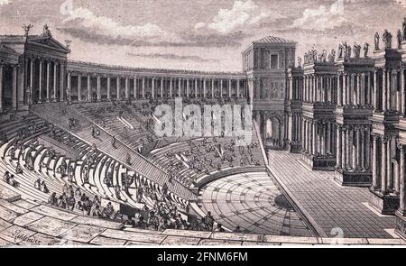 The Theatre of Pompey, Ancient Rome, Reconstruction Stock Photo - Alamy
