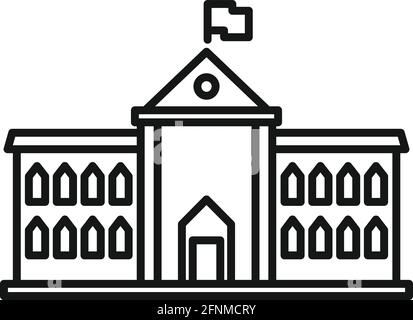 City governance icon, outline style Stock Vector
