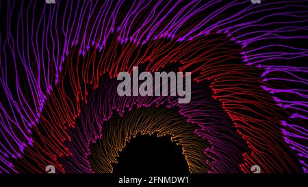 Black tunnel background with many colorful circles vector illustration. Stock Vector