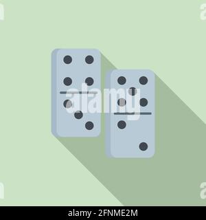 Domino game icon, flat style Stock Vector