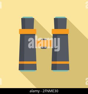Binoculars icon, flat style Stock Vector