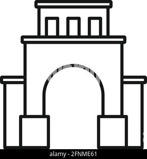 Cityscape sightseeing icon, outline style Stock Vector