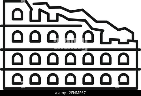 Ruins sightseeing icon, outline style Stock Vector