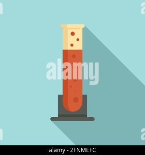 Molecular cuisine test tube icon, flat style Stock Vector