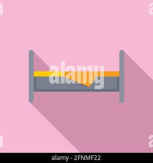 Nursing bed icon, flat style Stock Vector