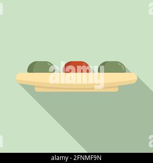 Molecular cuisine gourmet icon, flat style Stock Vector