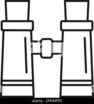 Binoculars icon, outline style Stock Vector