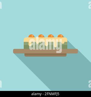 Molecular cuisine delicacy icon, flat style Stock Vector