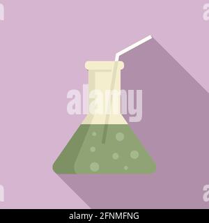 Molecular cuisine flask cocktail icon, flat style Stock Vector