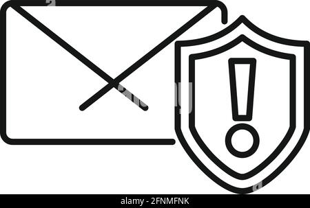 Security service mail icon, outline style Stock Vector