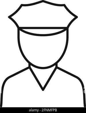 Security service guard icon, outline style Stock Vector