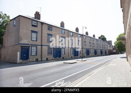 A row of residential properties on the Woodstock Road in Oxford in the UK Stock Photo