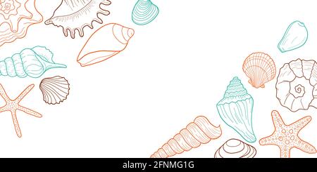 Hand-drawn engraved line design template for invitations, greeting card, poster, banner, package and more. Vector colorful transparent illustration Stock Vector