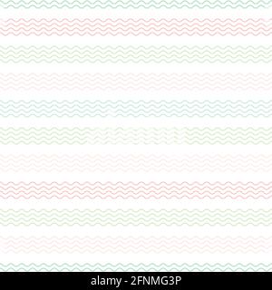 Wavy lines. seamless texture with Pastel color waves on white background. Vector illustration. Easter eggs chevron. Summer pattern. Rolling lines orna Stock Vector