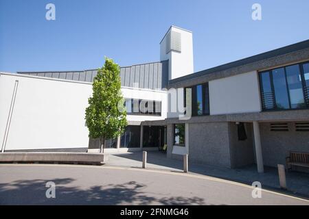 Wolfson College, part of The University of Oxford in the UK, taken on the 25th June 2020. Stock Photo