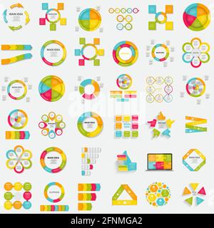 Big Collection of Infographic Elements Templates for Business Vector Illustration Stock Vector