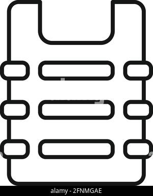 Security service bulletproof icon, outline style Stock Vector