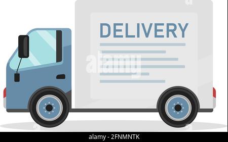 Delivery vehicle flat color vector object Stock Vector