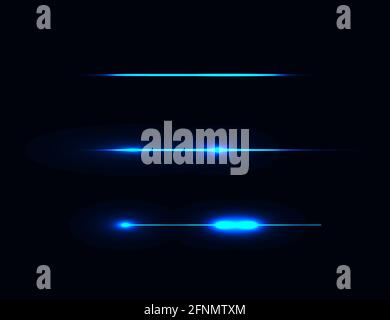 Blue horizontal lens flares vector Stock Vector