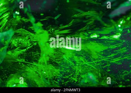 Abstract green crystal texture as the background. Full screen Stock Photo