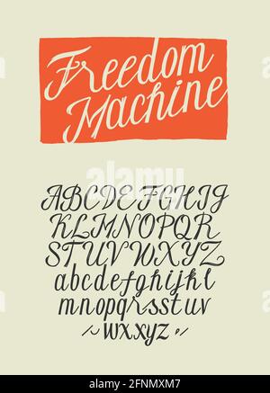 Fresh calligraphy script font. Stylish handwritten lettering alphabet vector. Stock Vector