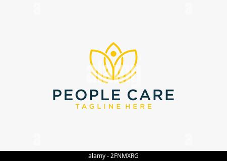 Social Humanity People Logo. Flat Vector Logo Design Template. Stock Vector