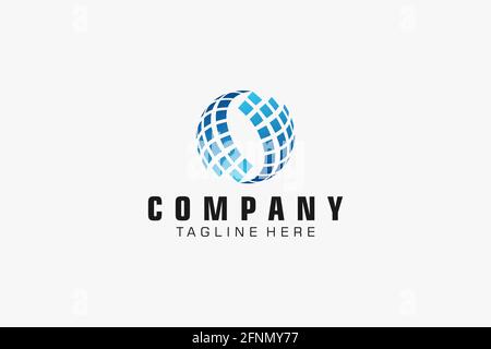 Globe Logo Template for Communication Business Illustration. Stock Vector